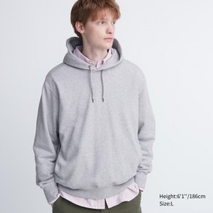 Grey Uniqlo Sweat Pullover Long-sleeve Men Hoodie | 8168537
