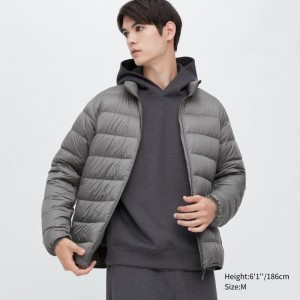 Grey Uniqlo Ultra Light Down 3d Cut Narrow Quilt Men Jackets | 4355417