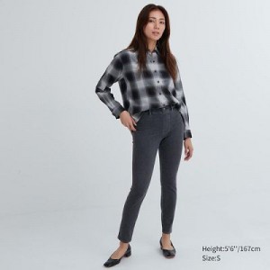 Grey Uniqlo Ultra Stretch Denim Women Pants | 7458804