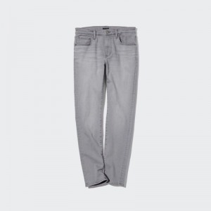 Grey Uniqlo Ultra Stretch Skinny Fit Men Jeans | 9176737