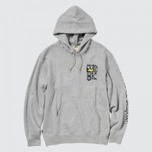 Grey Uniqlo Ut Archive Long Sleeve Sweat Jean-michel Basquiat Men Hoodie | 46546