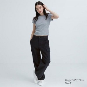 Grey Uniqlo Wide Straight Cargo Women Pants | 1067842