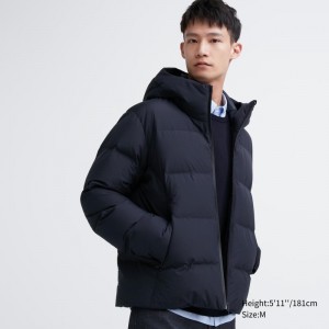 Navy Uniqlo 3d Cut Seamless Down Men Parka | 7435693