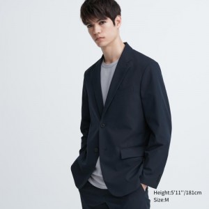 Navy Uniqlo Airsense Cotton Like Ultra Light Men Jackets | 3642533