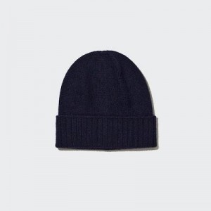 Navy Uniqlo Cashmere Knitted Women Beanie | 4087861