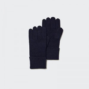Navy Uniqlo Cashmere Knitted Women Gloves | 1828987