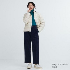 Navy Uniqlo Corduroy Wide-Fit Pleated Women Pants | 4162042
