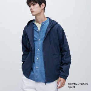 Navy Uniqlo Cotton Men Parka | 6802614