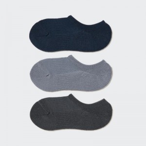 Navy Uniqlo Footsies 3 Pack Sports Women Socks | 2842391