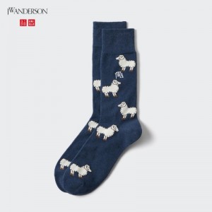 Navy Uniqlo HEATTECH Anti-Odor Women Socks | 585800