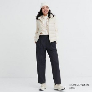Navy Uniqlo HEATTECH Pleated Tapered Women Pants | 8654718