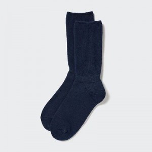 Navy Uniqlo HEATTECH Souffle Yarn Women Socks | 1661886