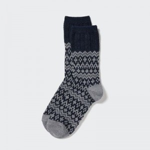 Navy Uniqlo HEATTECH Women Socks | 2409473