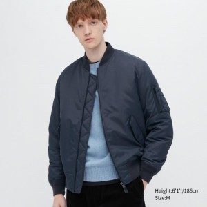 Navy Uniqlo Ma-1 Men Jackets | 238298