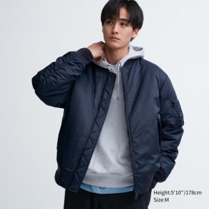 Navy Uniqlo Ma-1 Men Jackets | 5531533
