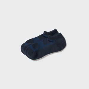 Navy Uniqlo Pile Mesh Short Men Socks | 2491221