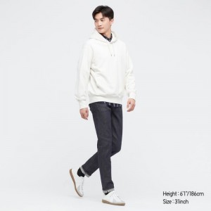 Navy Uniqlo Selvedge Stretch Slim Fit Men Jeans | 8860176