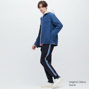 Navy Uniqlo Side Striped Jogger Men Pants | 6813152