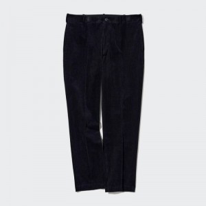 Navy Uniqlo Smart Corduroy Ankle Length Men Pants | 3967191