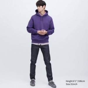 Navy Uniqlo Stretch Selvedge Slim Fit Men Jeans | 6085280