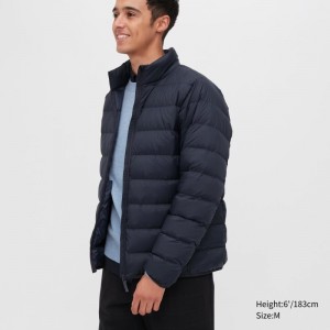 Navy Uniqlo Ultra Light Down 3d Cut Narrow Quilt Men Jackets | 4679932