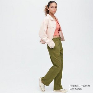 Olive Uniqlo Baker Women Pants | 3937516