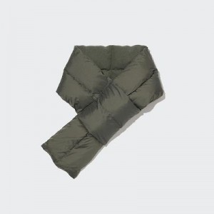 Olive Uniqlo HEATTECH Lined Padded Women Scarves | 6675363