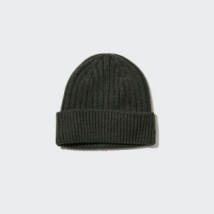 Olive Uniqlo HEATTECH Ribbed Women Beanie | 1805629