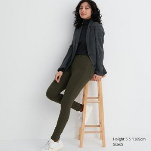 Olive Uniqlo HEATTECH Ultra Stretch High-Rise Women Leggings | 2831369