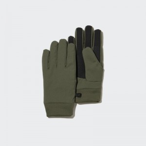 Olive Uniqlo Heattech Lined Function Men Gloves | 7377903