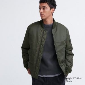 Olive Uniqlo Ma-1 Men Jackets | 1827969