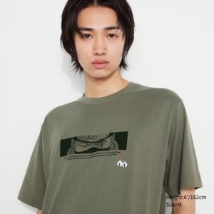Olive Uniqlo Naruto Ut Short-sleeve Graphic Kakashi Hatake Men T Shirts | 8460702