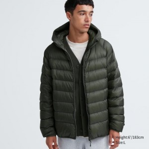 Olive Uniqlo Ultra Light Down 3d Cut Men Parka | 900631