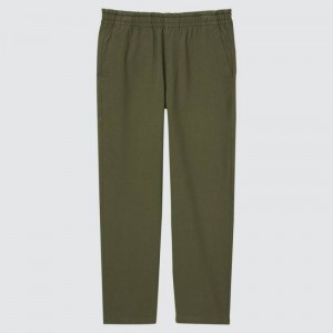Olive Uniqlo Washed Jersey Ankle Length Men Pants | 69462