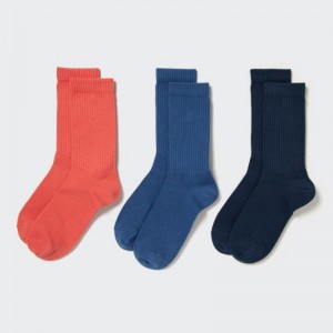 Orange Uniqlo 3 Pack Women Socks | 2403739