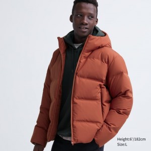 Orange Uniqlo 3d Cut Seamless Down Men Parka | 6733087