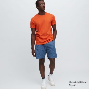 Orange Uniqlo Dry Crew Neck Short-sleeve Color Men T Shirts | 3915935