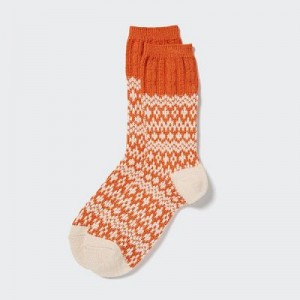 Orange Uniqlo HEATTECH Women Socks | 7101727