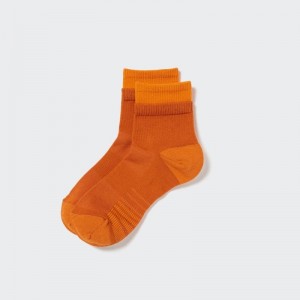 Orange Uniqlo Sports Layered Half Men Socks | 9088769
