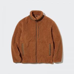 Orange Uniqlo Windproof Outer Fleece Men Jackets | 8938020