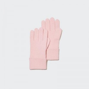 Pink Uniqlo Cashmere Knitted Women Gloves | 524163