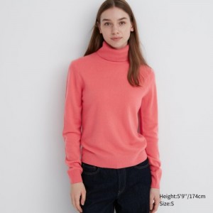 Pink Uniqlo Cashmere Turtleneck Women Sweaters | 2174503