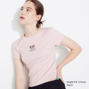 Pink Uniqlo Collection UT Short-Sleeve Women T Shirts | 4670857