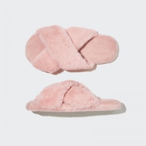 Pink Uniqlo Fleece Room Furry Fleece Men Slippers | 5901939