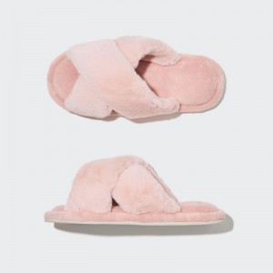 Pink Uniqlo Fleece Room Women Slippers | 1967219
