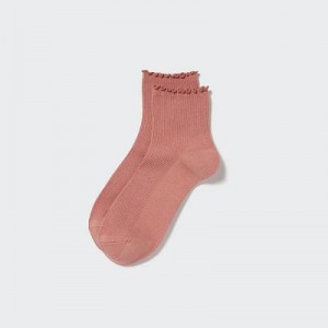 Pink Uniqlo HEATTECH Crew Mellow Women Socks | 1063495
