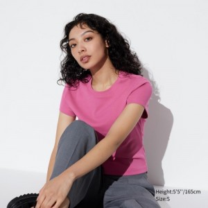 Pink Uniqlo Mini Short Sleeve Women T Shirts | 5251099