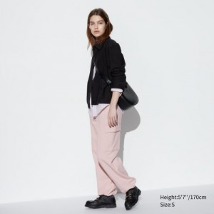 Pink Uniqlo Sweat Cargo Women Pants | 686922