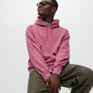 Pink Uniqlo Sweat Pullover Long-sleeve Men Hoodie | 5705444
