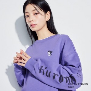 Purple Uniqlo Sanrio characters Long-Sleeve Women Sweatshirts | 4007646